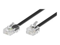 Telephone Connection Cable, RJ45 to RJ11, 15 m, Black